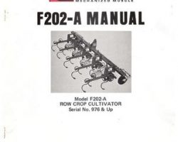 Farmhand 1PD852178 Operator Manual - F202-A Row Crop Cultivator (eff sn 976, 1978)