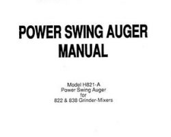 Farmhand 1PD858189 Operator Manual - H821-A Power Swing Auger (for 822 / 838 Grinder Mixer, 1989)