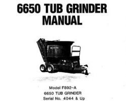Farmhand 1PD895290R Operator Manual - F892-A 6650 Tub Grinder (eff sn 4044, 1990)