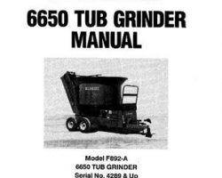 Farmhand 1PD895291 Operator Manual - F892-A 6650 Tub Grinder (eff sn 4289, 1991)
