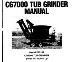 Farmhand 1PD895593 Operator Manual - F892-B CG7000 Tub Grinder (eff sn 4420, 1993)