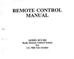 Farmhand 1PD897493 Operator Manual - RCS 804 Remote Control (for CG7000 tub grinder, 1993)