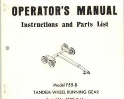 Farmhand 1PD903870 Operator Manual - F55-B Running Gear (tandem wheel, eff sn 1280, 1970)