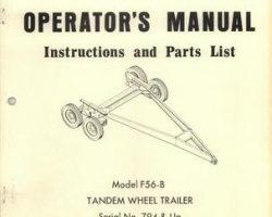 Farmhand 1PD904272 Operator Manual - F55-B Trailer (tandem wheel, eff sn 794, 1972)