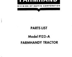 Farmhand 1PD960666 Parts Book - F122-A Farmhandy Tractor (1966)