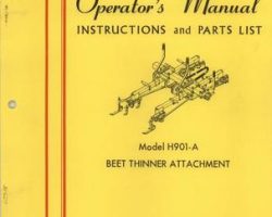 Farmhand 1PD961465 Operator Manual - H901-A Beet Thinner Attachment (1965)