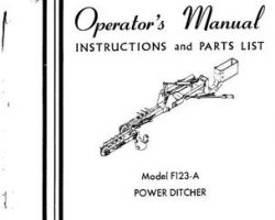 Farmhand 1PD962666 Operator Manual - F123-A Power Ditcher (1966)