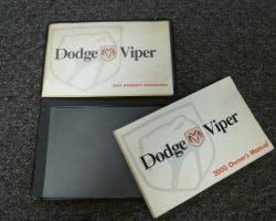 2000 Dodge Viper Owner's Operator Manual User Guide Set