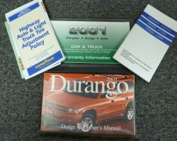 2001 Dodge Durango Owner's Operator Manual User Guide Set