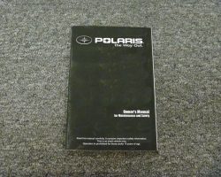 2009 Polaris Ranger 500 H.O. Owner Operator Maintenance Manual