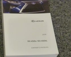2019 Lexus RX450h & RX450h L Owner's Manual