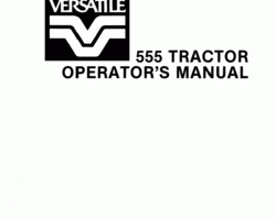 Operator's Manual for Versatile Tractors model 555