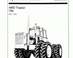 Operator's Manual for Versatile Tractors model 700