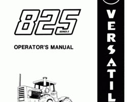 Operator's Manual for Versatile Tractors model 825