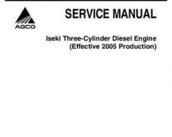 Challenger E Series Iseki 3-Cylinder Diesel Engine, Effective 2005, Service Manual