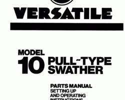 Operator's Manual for Versatile Hay tools model 10