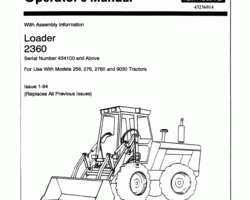Operator's Manual for Versatile Tractors model 9030