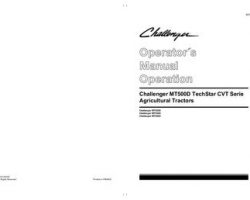 Challenger 4373496M2 Operator Manual - MT525D MT535D MT545D (TechStar CVT, deluxe, premium, operation)