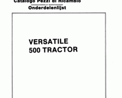 Parts Catalog for Versatile Tractors model 500