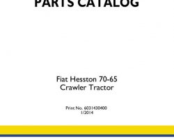 Parts Catalog for Fiat Hesston Tractors model Hesston 70-65