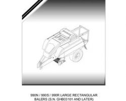 Fendt 652048NAA Parts Book - 990N / 990S / 990R Large Rectangular Balers