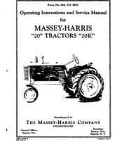 Massey-Harris 694018M92 Operator Manual - 20 / 20K Tractor