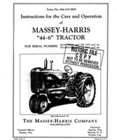 Massey-Harris 694019M95 Operator Manual - 44-6 Tractor (6 cyl)