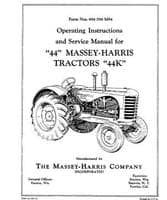 Massey-Harris 694056M94 Operator Manual - 44 Tractor (gas / kerosene)