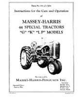 Massey-Harris 694274M91 Operator Manual - 44 Special Tractor (gas / kerosene / LP gas)