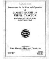 Massey-Harris 694302M91 Operator Manual - 33 Tractor (diesel with PSB injection pump)
