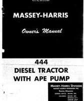 Massey-Harris 694415M91 Operator Manual - 444 Tractor (diesel w/ APE injection pump)
