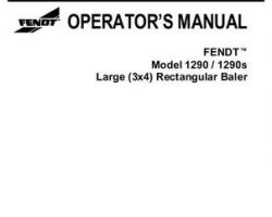 Fendt 700721624D Operator Manual - 1290 / 1290S Baler (prior sn 'HR')