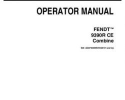 Fendt 700738841C Operator Manual - 9390R Combine (CE)