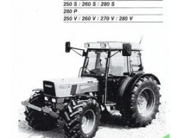 Fendt 72317830 Operator Manual - 250S to 280S, 280P, 250V to 280V Tractor (sn 7001 & up)