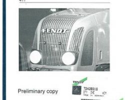 Fendt 72420316 Operator Manual - 409 / 410 / 411 Vario Tractor (eff sn xxx/22/0001)