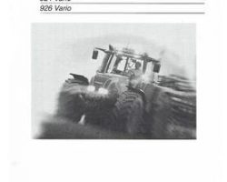 Fendt 72427086 Operator Manual - 918 / 920 / 924 / 926 Vario Tractor