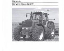 Fendt 72432900 Operator Manual - 918 /920 / 924 / 926 / 930 Vario Tractor