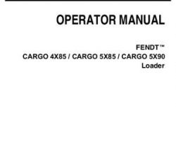 Fendt 72440448 Operator Manual - 4X/85 / 5X/85 / 5X/90 Loader