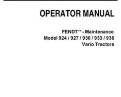 Fendt 72609782 Operator Manual - 924 / 927 / 930 / 933 / 936 Tractor (No Am, com 3b, operation)
