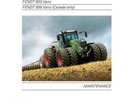 Fendt 72609784 Operator Manual - 924 / 927 / 930 / 933 / 936 Tractor (No Am, com 3b, maintenance)