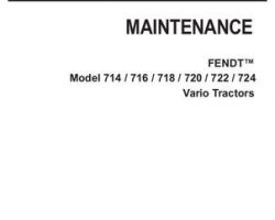 Fendt 72609889 Operator Manual - 714 / 716 / 718 / 720 / 722 / 724 (No Am, com 3b, maintenance)