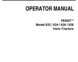 Fendt 72613303 Operator Manual - 822 / 824 / 826 / 828 Tractor (EAME, S4, tier 4, operation)