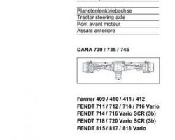 Fendt 72615677 Service Manual - Dana 730 / 735 / 745 Front Axle (section)