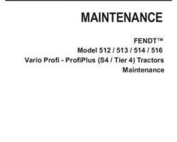Fendt 72618511 Operator Manual - 512 / 513 / 514 / 516 Tractor (No Am, S4 tier 4, maintenance)
