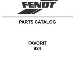 Fendt 79017866 Parts Book - 924 Favorit Tractor (sn 924/22/0001-3000)