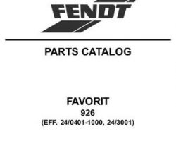 Fendt 79019267 Parts Book - 926 Favorit Tractor sn 926/24/0401-0700, 926/24/3001 and up)