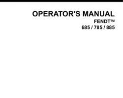 Fendt 79035107A1 Operator Manual - 685 / 785 / 885 Loader