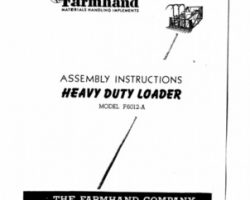 Farmhand FS10121 Operator Manual - F6012-A Loader (heavy duty mounted)