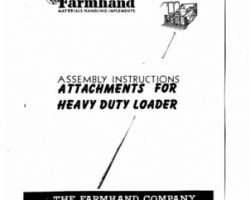 Farmhand FS10221 Operator Manual - Heavy Duty Loader Attachment