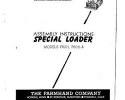 Farmhand FS10321 Operator Manual - F6001-A / F6011 / F6011-A Loader (mounted special)